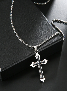 2024项链十字架潮情侣蹦迪吊坠