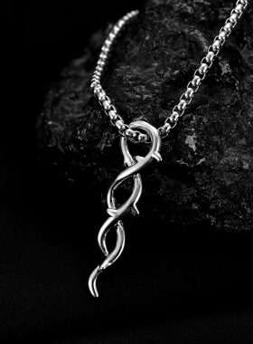 ins潮冷淡风荆棘吊坠项链