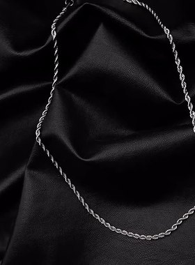 钛钢不褪色美式项链颈链麻花链