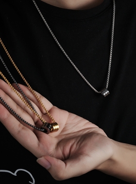 钛钢不掉色圆柱小蛮腰项链