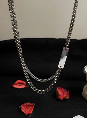 冷淡风不掉色不对称古巴项链