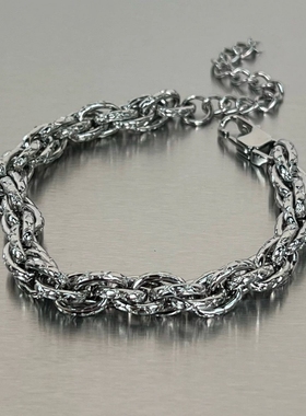 编织麻花手链钛钢不掉色