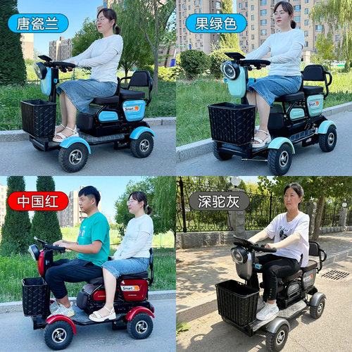 小巴士电动四轮车老年人残疾人助残电动车代步车可进卧室C5双人C6-图1