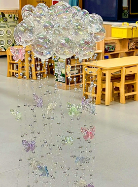 幼儿园环创风铃透明泡泡球手工空中悬挂吊饰班级挂饰走廊装饰布置