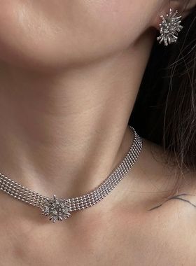 T.MAJOR铜镀白金短项链宽版