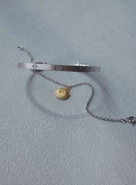 T.MAJOR原创S925拉丝雕金手镯