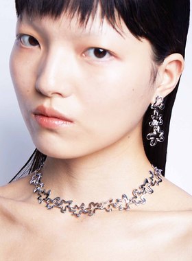 系列花朵串连抽象图案创意项链