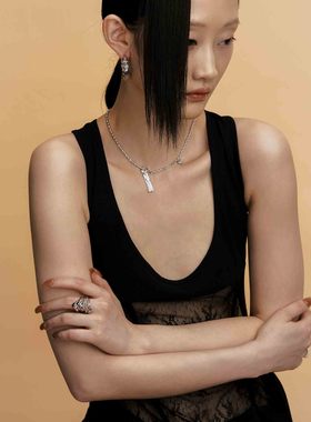 T.MAJOR女纯银白玛瑙开口戒