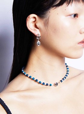 系列天然项链设计蓝虎眼石珍珠串