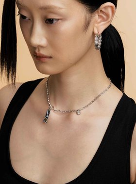 T.MAJOR白玛瑙长吊牌中长款项链