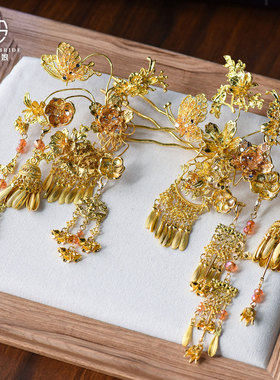 2026新款全金色龙凤褂婚礼发饰