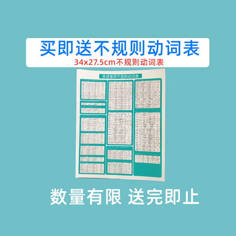 小学初高中英语单词不规则动词表过去式分词变化变形名词随身卡片