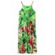 Extra long beach printed suspender dress for vacation