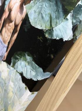 复古写实油画热带丛林写生人像画高级感艺术工作室布置公寓挂画