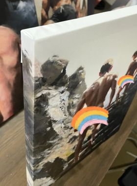 肌肉男爬山高清装饰画卧室挂画喷绘油画靠墙工作室男体艺术