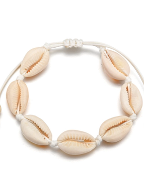 女潮流简约网红贝壳项链套装锁骨学生贝壳手工打结手链