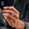 Original design Taoist style-Yu Jian'er handmade silver ring men's national fashion open cinnabar protective wide ring