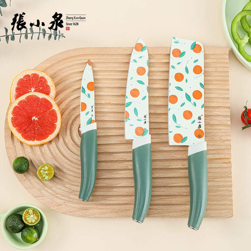 张小泉幻想家印花菜刀厨房水果切片寿司刀具锋利不易粘全套小巧轻