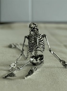 个性万圣节超大骷髅骨架项坠