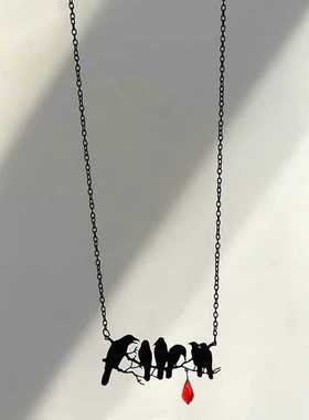 秋冬气质小众新款黑色独特锁骨链