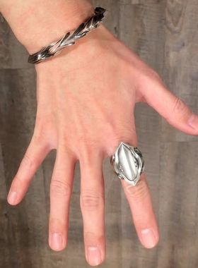 男女金属赛博朋克机甲戒指