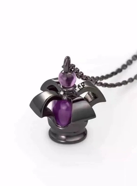 动漫周边 魔法少女小圆焰魔灵魂宝石项链 紫水晶恶魔宝石扭蛋吊坠