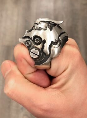 男女金属朋克机械机甲戒指指环