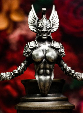 欧美个性女武神半身像吊坠项链 复古神话帅气挂脖项坠