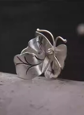 开口戒指银色蝴蝶个性复古