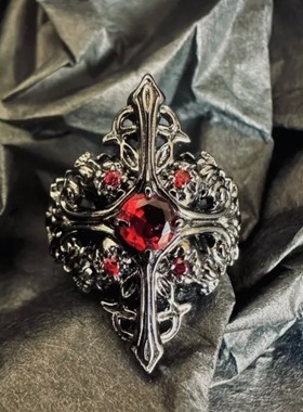 暗黑哥特风十字架戒指