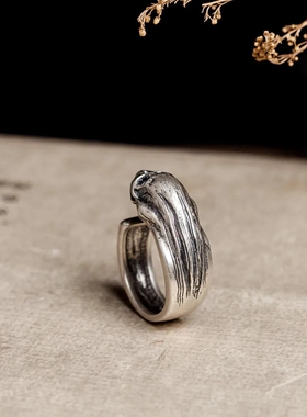 暗黑系时尚个性配饰鬼头开口指环