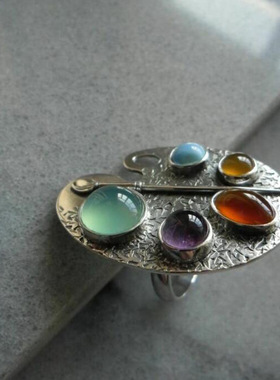 欧美百搭款创意几何形戒指