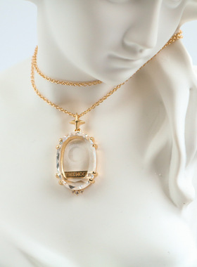 【清澈的日月】阿尔克纳塔罗牌项链透明水晶星星月亮太阳项链挂坠