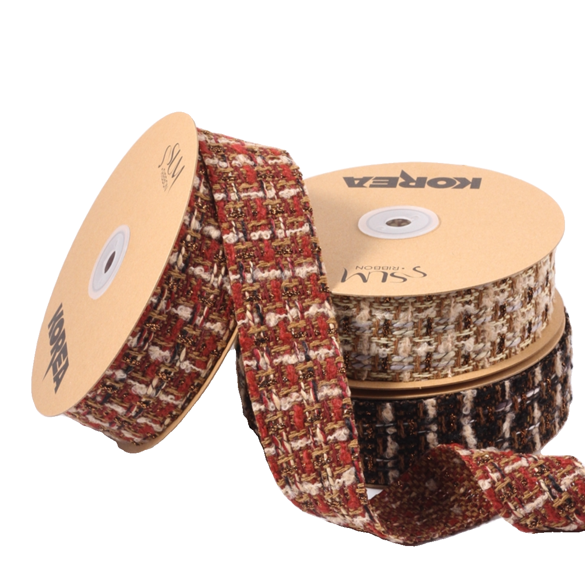 圣诞节金丝粗线缎带diy蝴蝶结发饰小香风饰品辅料织带礼品彩带 - 图3