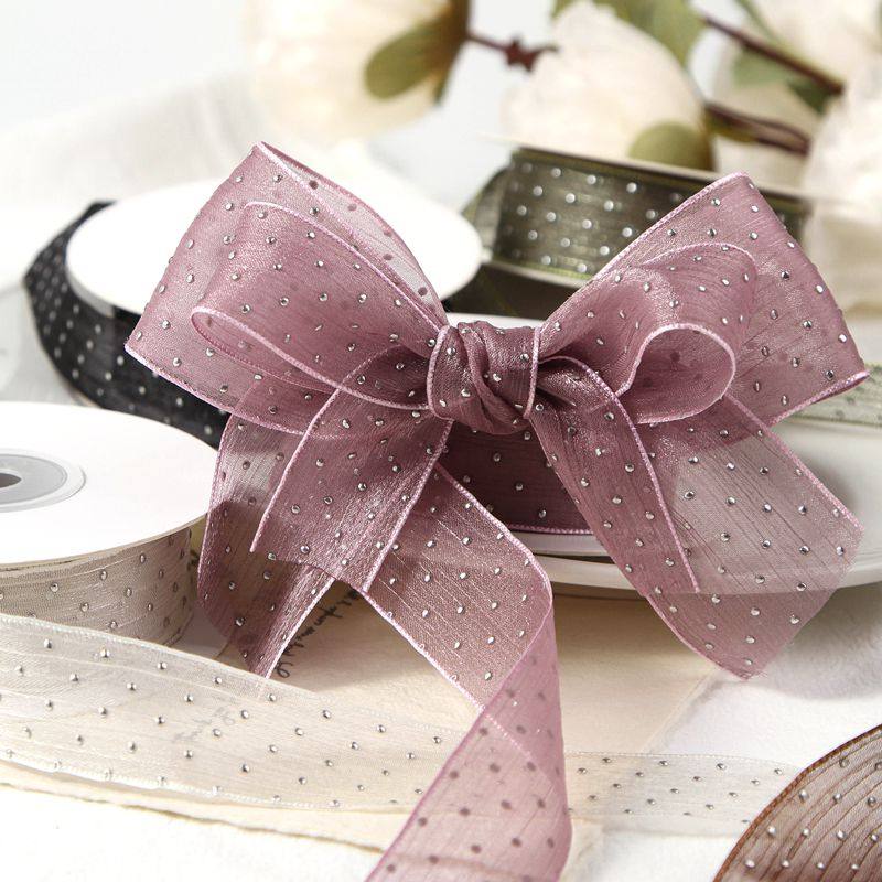 点钻花艺雪纱丝带包装装饰带娃娃DIY花店蝴蝶结彩带发饰发夹辅料,淘宝优惠券,粉丝福利购,淘宝优惠卷