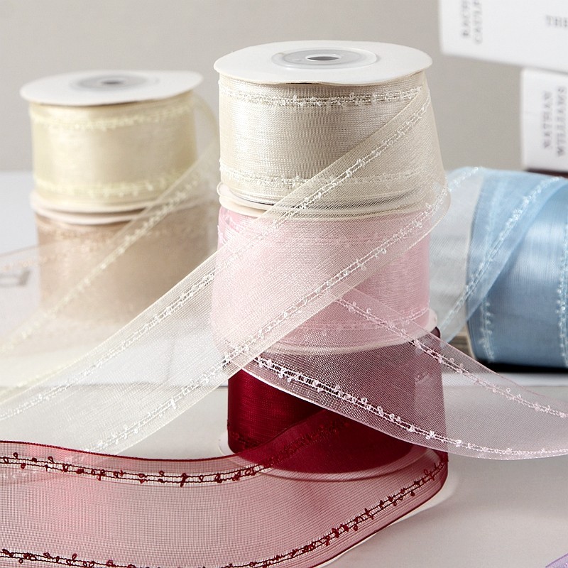 DIY发夹蝴蝶结双边跳点雪纱织带礼帽花束礼盒包装勾边镂空边丝带,淘宝优惠券,粉丝福利购,淘宝优惠卷