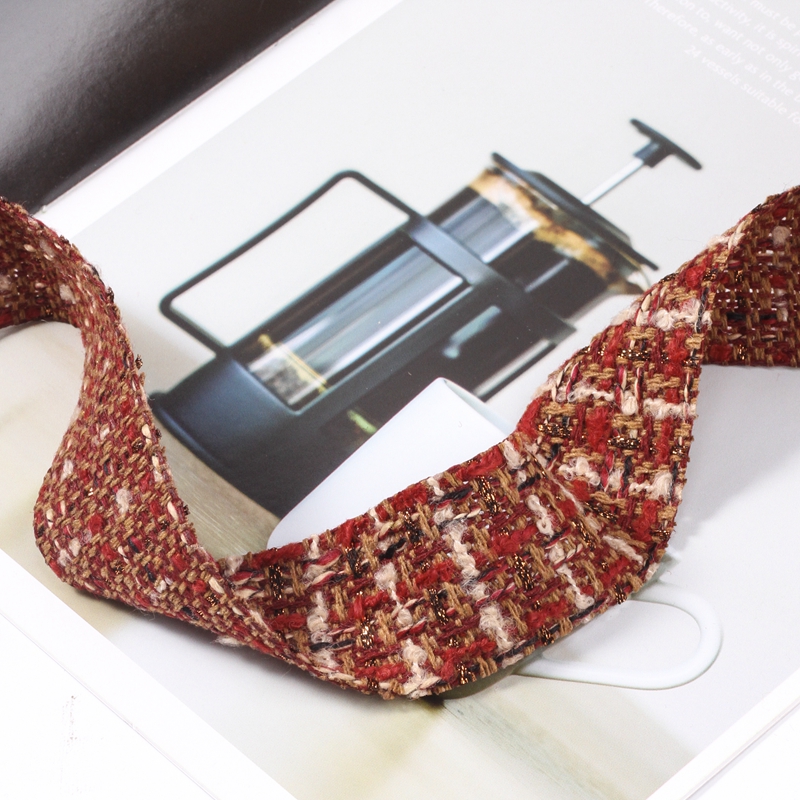 圣诞节金丝粗线缎带diy蝴蝶结发饰小香风饰品辅料织带礼品彩带 - 图2