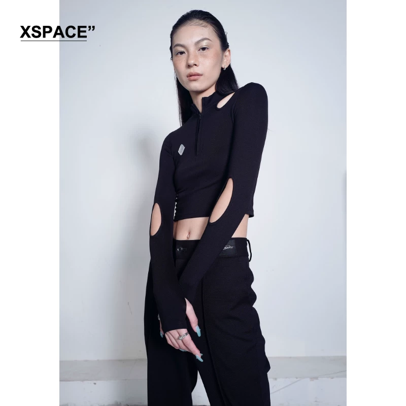 (Ограниченное предложение с 6 % скидкой) Cozyouroutfit полость дизайна Slim High Bomb молния короткого топа нижняя часть рубашки