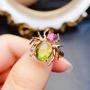 Dark Spider Natural Peridot Niche Design Ring