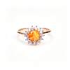 Winter Warm Sun Natural Fire Opal Sunflower Girl Ring