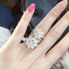 Moissanite Diamond Ring S925 Silver Women's Wedding Ring Sunflower