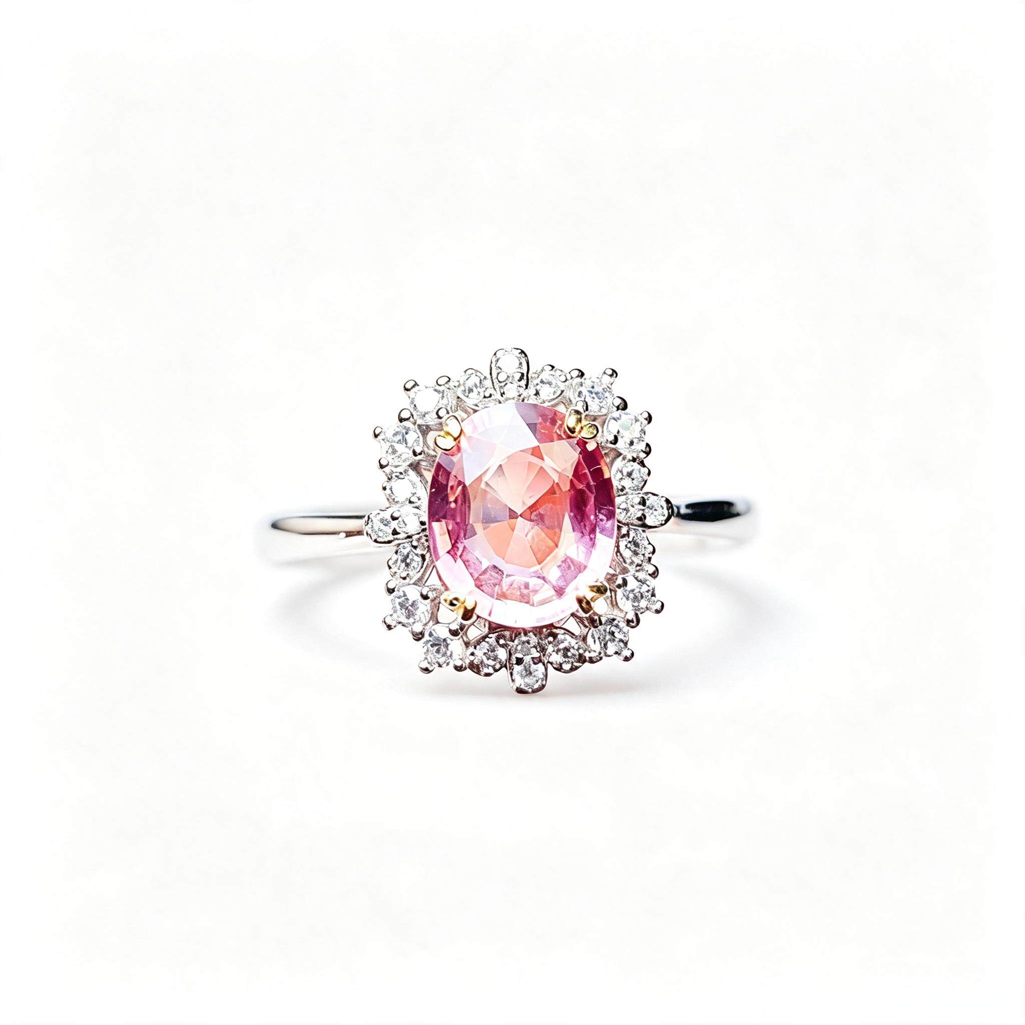 Natural tourmaline sterling silver women's ring