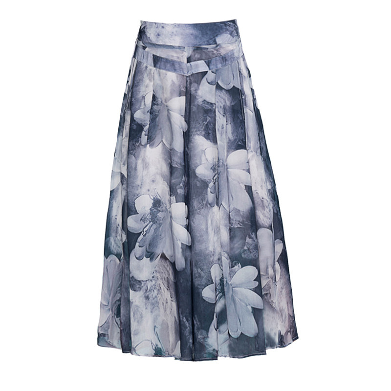 雪纺垂感飘逸高腰薄款碎花阔腿裤 左丘休闲裤