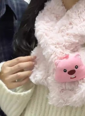 loopy海狸围巾手工diy皮草绒毛线编织送女友礼物材料包可爱冬季暖