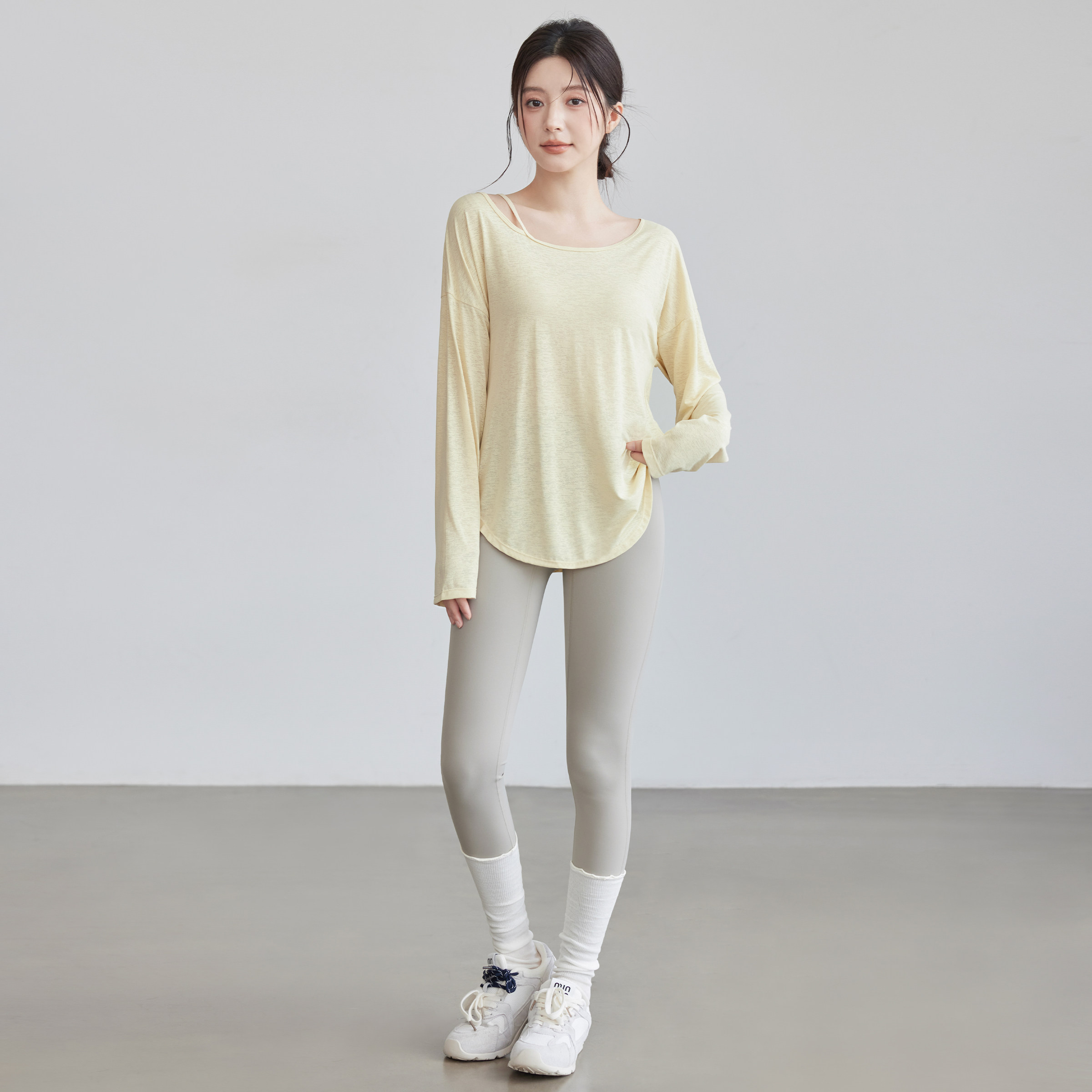 VOJ透气瑜伽服罩衫薄宽松显瘦运动上衣普拉提跑步健身训练长袖新,淘宝优惠券,粉丝福利购,淘宝优惠卷