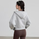 VOJ Yoga Wear Jacket American Solid Color Loose Hooded