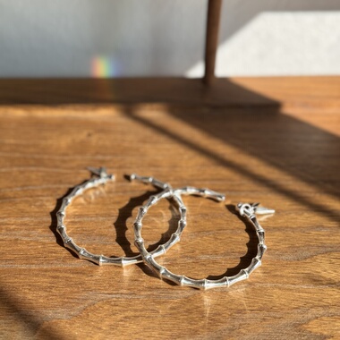 千凤银足银999竹节纯银手镯女