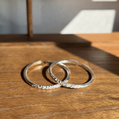 千凤银足银999卷草纹纯银手镯女