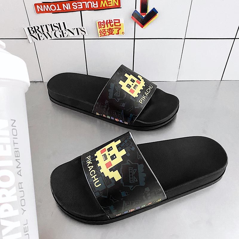 新款卡通方块皮卡丘拖鞋女夏季家居室内情侣个性家用凉拖鞋男外穿,淘宝优惠券,粉丝福利购,淘宝优惠卷