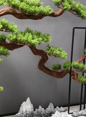 新中式大型迎客松摆件植物客厅酒店会所禅意软装盆景仿真玄关装饰